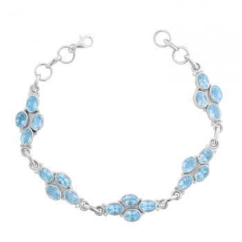 925 sterling silver blue topaz bracelet
